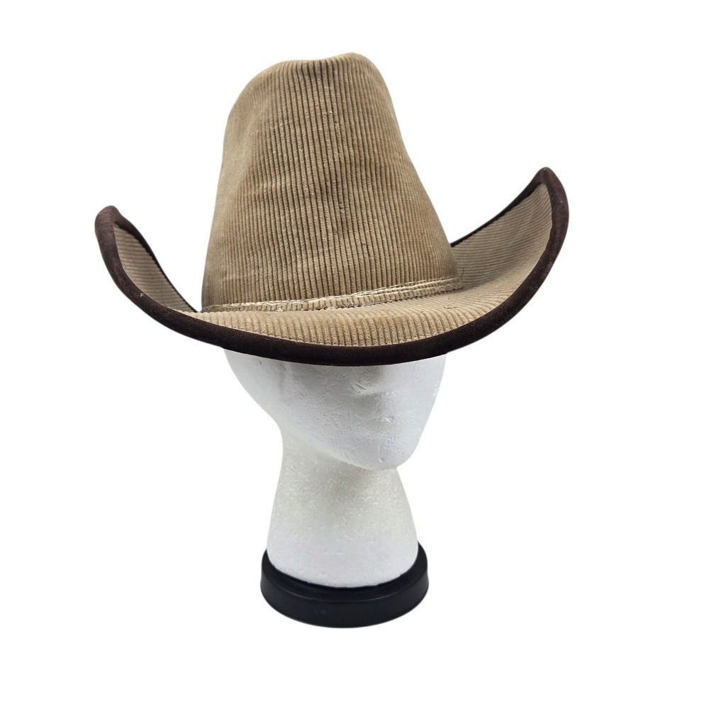 Bailey U-Rollit Cowboy Hat Corduroy Western Tan 6 7/8 Vtg 70s No Hat Band READ